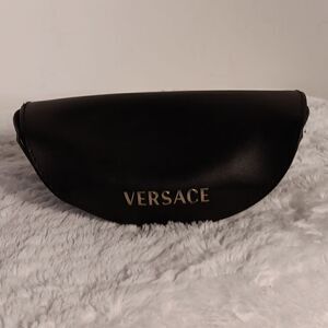 Versace Black Leather Glasses Case